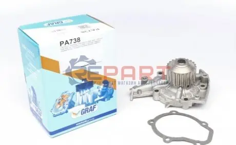 Фото 1 — Помпа води Chevrolet Aveo 1.2 04-/Matiz 1.0 05-/Daewoo Matiz 0.8/1.0 03- (22z) (B/B) (7 лоп) GRAF (PA738) Фото Помпа води Chevrolet Aveo 1.2 04-/Matiz 1.0 05-/Daewoo Matiz 0.8/1.0 03- (22z) (B/B) (7 лоп) GRAF (PA738) зображення 1