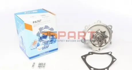 Помпа води Toyota Land Cruiser 2.4TD 90-93/Land Cruiser Prado 3.0D 02- (R/B) (8 лоп) GRAF PA767 Купити в Україні