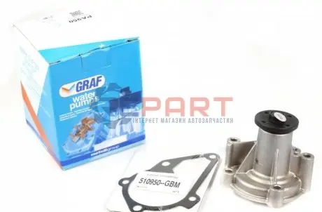 Помпа води Hyundai Accent II/III/Elantra/Getz/Matrix/Kia Cerato/Rio II 1.4/1.5/1.6 99- (R/B) (6 лоп) GRAF PA950 Купити в Україні