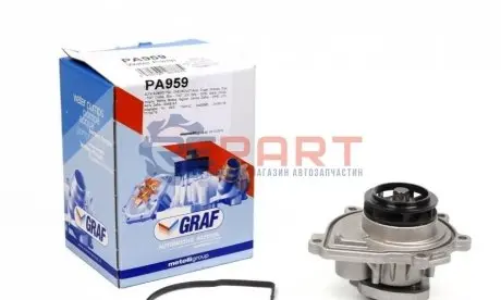 Помпа води Opel Astra/Vectra/Zafira/Insignia/Corsa 1.6/1.8 02-/Chevrolet Aveo 1.4/1.6 08-(B/B)(7лоп) GRAF PA959 Купити в Україні