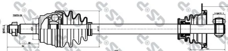 Піввісь Opel Movano 2.5 DTI 01- (L) (28x663) d=37 GSP 244012