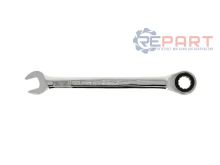 (EN) Ratchet combination wrench 12-кутна / HEX 11 мм, тип: пряме, довжина: 165 мм HANS 1165M11