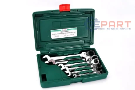 (EN) Ratchet combination wrench комплектація 6 шт, 12-кутна / HEX: 8, 10, 12, 13, 17, 19 мм, у пластиковій валізі HANS 1665F06MB