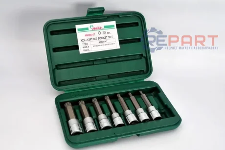 Набір насадок 1/2" (однотипні), 7 шт, профіль: SPLINE / XZN розмір SPLINE / XZN: M10, M12, M14, M16, M5, M6, M8 HANS 4602847