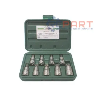 Набір насадок 1/2" (однотипні), 9 шт, профіль: SPLINE / XZN розмір SPLINE / XZN: M10, M12, M14, M16, M5, M6, M8 HANS 460289