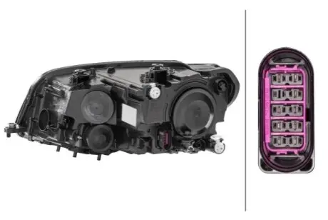 Фара Прав (H21W/H7/W21, електричн, з мотором, з лампочкою) VW CADDY IV 05.15-09.20 HELLA 1EA012286061 Купити в Україні