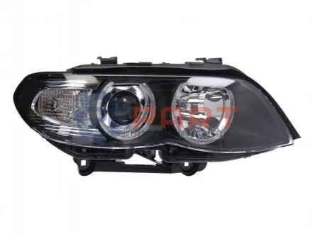 Фара Прав (D2S/H1/H10W/PY21W, електричн, з мотором, колір повороту: прозора) BMW X5 E53 12.03-12.06 HELLA 1EL224485421