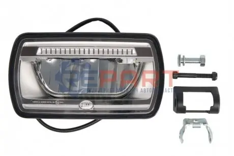 Універсальні фари (прямокутний, JUMBO, LED, 12/24В, 1,3 2,7 8Вт, ширина 238мм, висота 132мм, глибина: 113мм, алюмінієвий, чорн, габаритне світло, довжина провода: 800мм, нерухоме кріплення) HELLA 1FE016773001