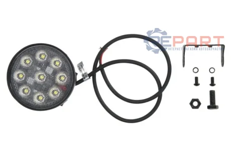 Робоча лампа (LED, 12/24В, 31Вт, 3000лм, кількість LED діодів: 9, довжина: 800мм, висота: 109мм, ширина: 120мм, глибина: 45мм, діаметр: 109мм, довжина провода: 0,8м, розсіяне світло з датчиком темпер HELLA 1G0357113002