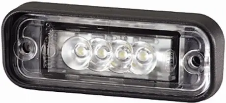 Підсвітка номерного знаку (LED, 12В, колір: чорн, колір скла: прозорий, 33x24мм) HELLA 2KA010278317