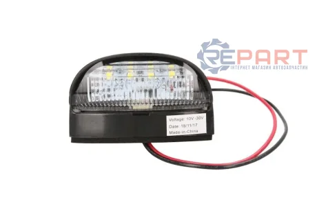 Підсвітка номерного знаку (LED, 12/24В, колір: чорн, колір скла: прозорий, 44x50мм, довжина провода: 250мм) HELLA 2KA357013001