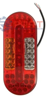 Ліхтар задній Лів (LED, 12/24В, з індикатором, світло протитуманних фар, світло заднього ходу, із стоп-сигналом, паркувальні вогні) HELLA 2VP357017011