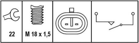 Выключатель фар заднего хода HELLA 6ZF008621301