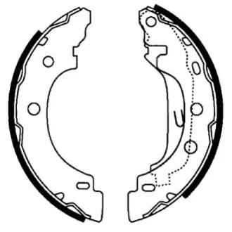 Колодки гальмівні (задні) Renault Kangoo 97- (барабанні) (203.2x39) HELLA 8DB355002241 Купити в Україні