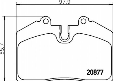 Гальмівні колодки, дискове гальмо (набір) HELLA 8DB355006351