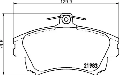 Колодки гальмівні (передні) Mitsubishi Carisma 95-06/Colt 04-13/Volvo V40/S40 95-06 HELLA 8DB355006711