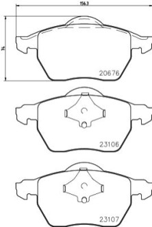 Гальмівні колодки, дискове гальмо (набір) HELLA 8DB355006921