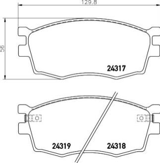 Гальмівні колодки дискові перед. Hyundai Accent 1.4/1.6/Kia Rio II 1.4/1.6 05- HELLA 8DB 355 006-951