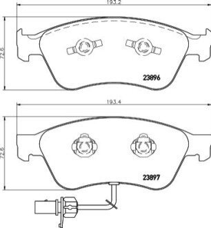 Гальмівні колодки, дискове гальмо (набір) HELLA 8DB355009211