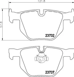 Колодки гальмівні (задні) BMW 5 (E60/E61) 02-10/6 (E63/E64) 04-10 HELLA 8DB 355 010-471 Купити в Україні