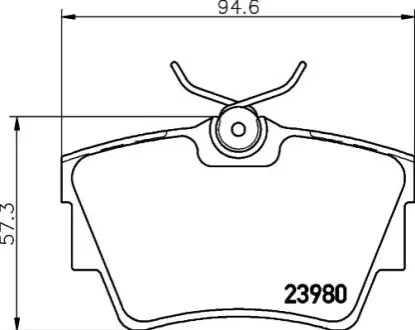 Колодки гальмівні (задні) Renault Trafic II/III/Opel Vivaro/Nissan Primastar 01 HELLA 8DB355010-761 Купити в Україні