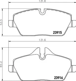 Колодки гальмівні (передні) BMW 1 (E81/E82/E87/E88) 04-13/2 (F45) 14-18 HELLA 8DB355011261