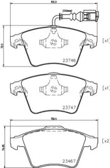 Тормозные колодки, дисковый тормоз.) HELLA 8DB355011441