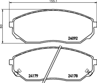 Гальмівні колодки, дискове гальмо (набір) HELLA 8DB355011931 (фото 1)