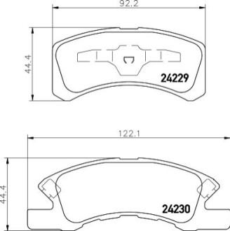 Гальмівні колодки, дискове гальмо (набір) HELLA 8DB355012051