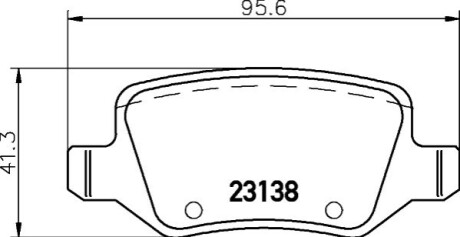 Гальмівні колодки, дискове гальмо (набір) HELLA 8DB355012131 (фото 1)