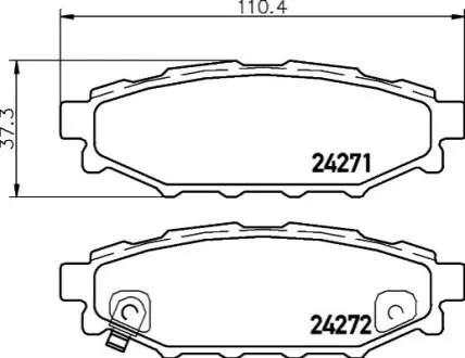 Колодки гальмівні (задні) Subaru Forester/Impreza 08-/Legacy 03-14/Outback 03-/Toyota GT 12 HELLA 8DB355012-261