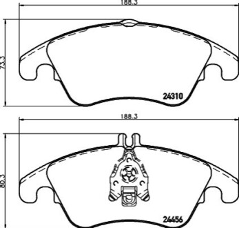 Тормозные колодки дисковые перед. DB klasa W 204 C 280,320,350 07- HELLA 8DB 355 012-621