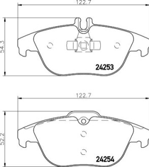 Гальмівні колодки дискові задні DB C-Class (W204) C 180,C 200 CDI 01.08- HELLA 8DB 355 012-741 (фото 1)