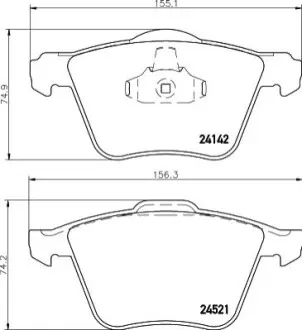 Колодки гальмівні (передні) Ford Galaxy/Mondeo IV/S-Max 07-15/Volvo S60/S80/V60/V70/XC70 06 HELLA 8DB 355 013-001