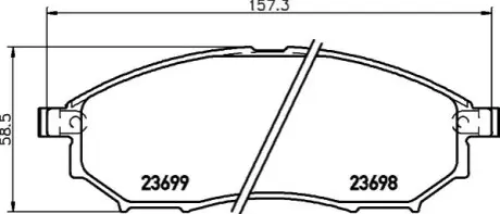 Тормозные колодки пер. Nissan Qashqai 07-13/Pathfinder 05- (sumitomo) HELLA 8DB355013-141 Купить в Украине