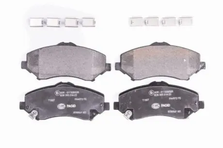 Колодки гальмівні (передні) Chrysler Grand Voyager V 07-/Dodge Caravan 08-/VW Routan 08-13 HELLA 8DB355014231