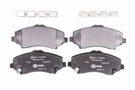 Колодки гальмівні (передні) Chrysler Grand Voyager V 07-/Dodge Caravan 08-/VW Routan 08-13 HELLA 8DB355014321