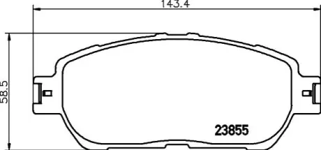 Колодки гальмівні (передні) Toyota Camry/Lexus ES 01-08 (з прижимною пластиною) HELLA 8DB 355 014-441 Купити в Україні