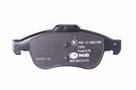 Тормозные колодки пер. Megane 09-/Duster 10-/Dokker 13- HELLA 8DB355014-791