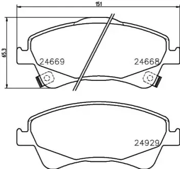 Колодки гальмівні (передні) Toyota Avensis/Verso 08-18/Auris 06-15 HELLA 8DB355014881