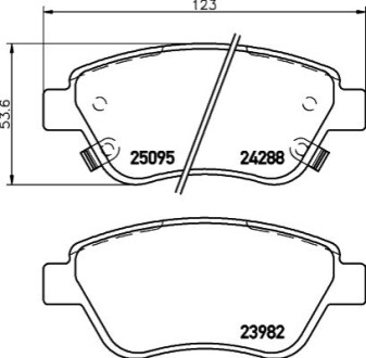 Гальмівні колодки, дискове гальмо (набір) HELLA 8DB355015441