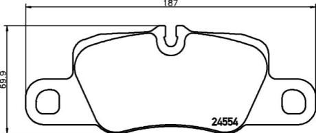 Гальмівні колодки, дискове гальмо (набір) HELLA 8DB355015651