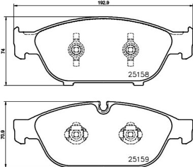 Колодки гальмівні дискові комплект; передн. HELLA 8DB355016031