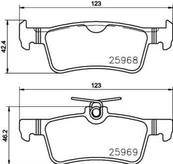 Комплект гальмівних колодок (задніх) Citroen Berlingo 18-/Peugeot 308 1.6 HDi 14 HELLA 8DB355021701 Купити в Україні