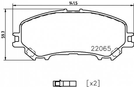 Гальмівні колодки пер. X-TRAIL 14- HELLA 8DB355021-861