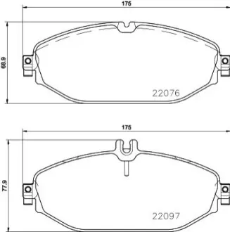 Тормозные колодки перед. Mercedes-Benz W213 HELLA 8DB 355 021-921