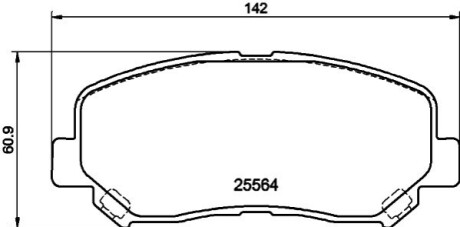 Тормозные колодки (передние) Jeep Cherokee 13- HELLA 8DB355021981