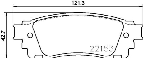 Тормозные колодки дисковые зад. Toyota Camry/Rav4/C-Hr/Es300/Ux Rr 15-/17- HELLA 8DB 355 024-631