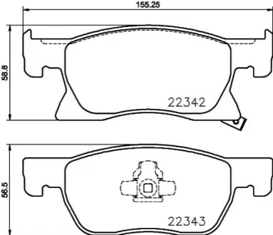 Колодки гальмівні (передні) Opel Astra K 15- (Ate) HELLA 8DB355024-771