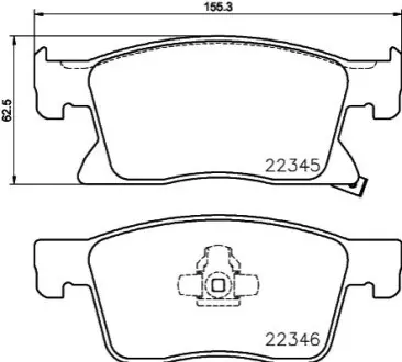 Колодки гальмівні (передні) Opel Astra K 15 HELLA 8DB 355 024-781 Купити в Україні